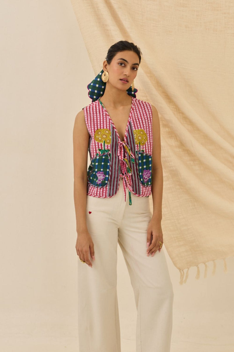 Lali Multiprint Waistcoat cotton by JodiLife for women in Singapore