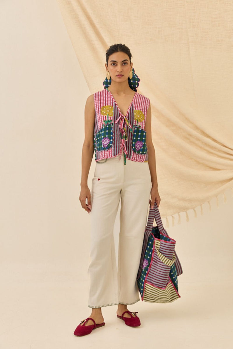 Lali Multiprint Waistcoat cotton by JodiLife for women in Singapore