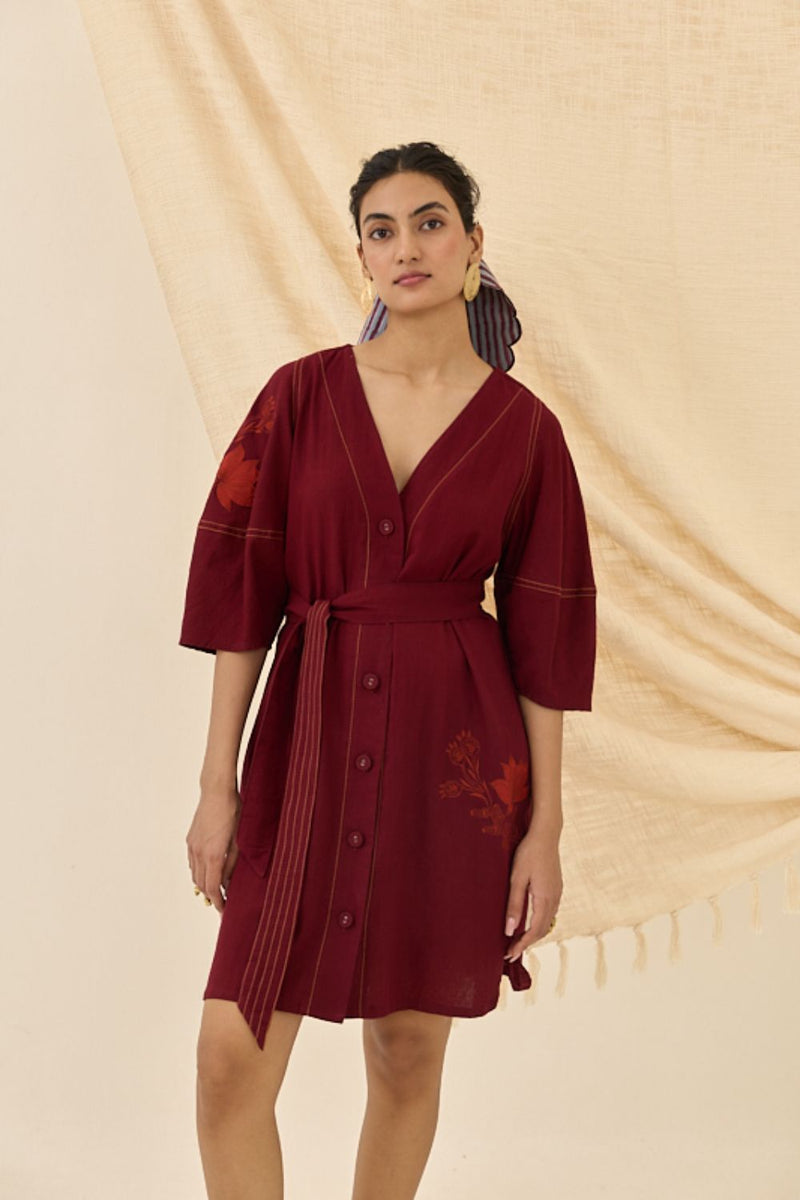 Kuhu Handloom Shift Dress cotton by JodiLife for women in Singapore