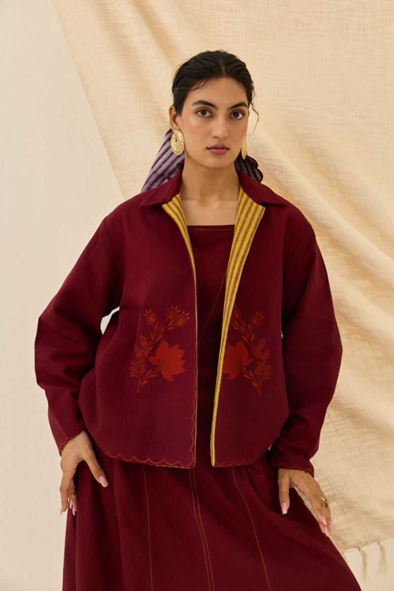 Kuhu Handloom Reversible Jacket cotton by JodiLife for women in Singapore