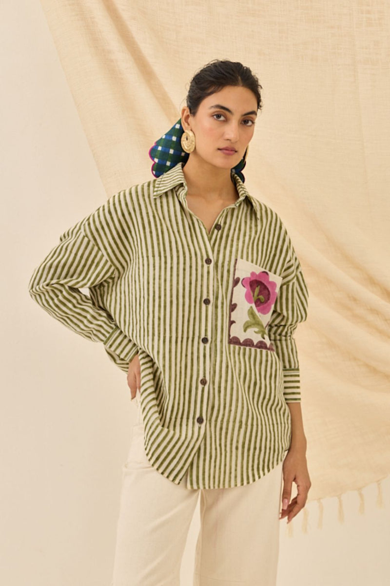 Pihu Handloom Shirt cotton by JodiLife for women in Singapore
