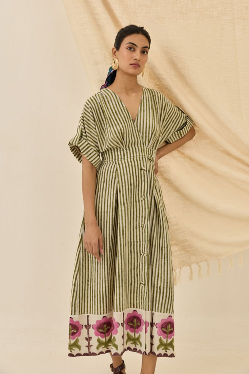 Pihu Handloom Wrap Dress cotton by JodiLife for women in Singapore