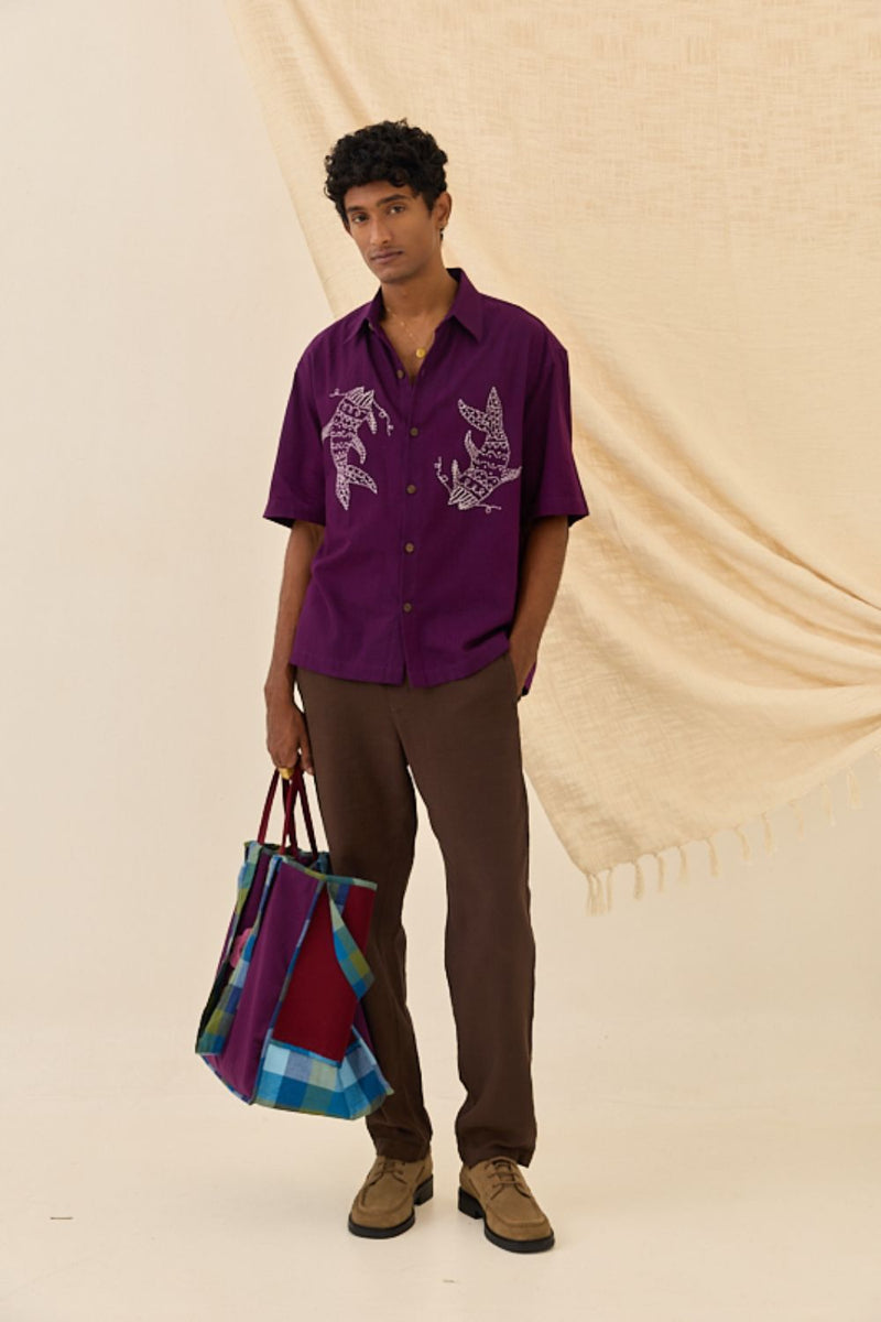 Morni Handloom Boxy Fit Shirt cotton Buy Morni Handloom Boxy Fit Shirt from C&W | Shirts And T-Shirts for Men by Jodi Men for men in Singapore