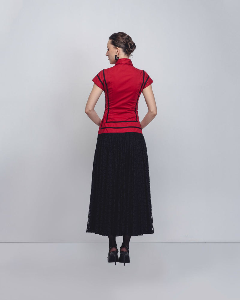 Blare Dress - Red + Black cotton Buy Blare Dress - Red + Black from C&W | Dresses for Women by Leh Studios in black color for women in Singapore