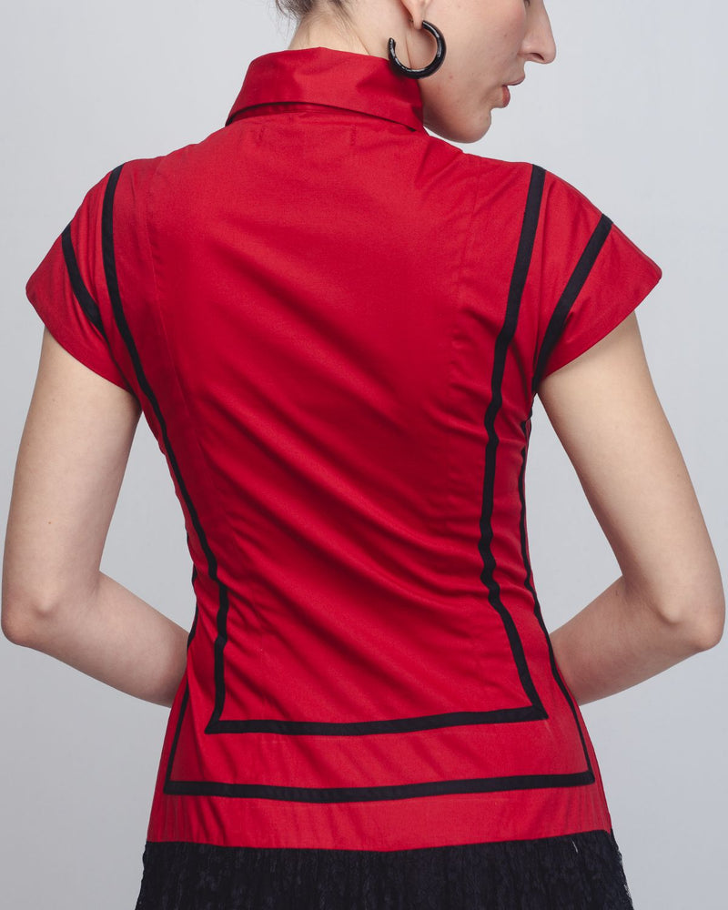 Blare Dress - Red + Black cotton Buy Blare Dress - Red + Black from C&W | Dresses for Women by Leh Studios in black color for women in Singapore