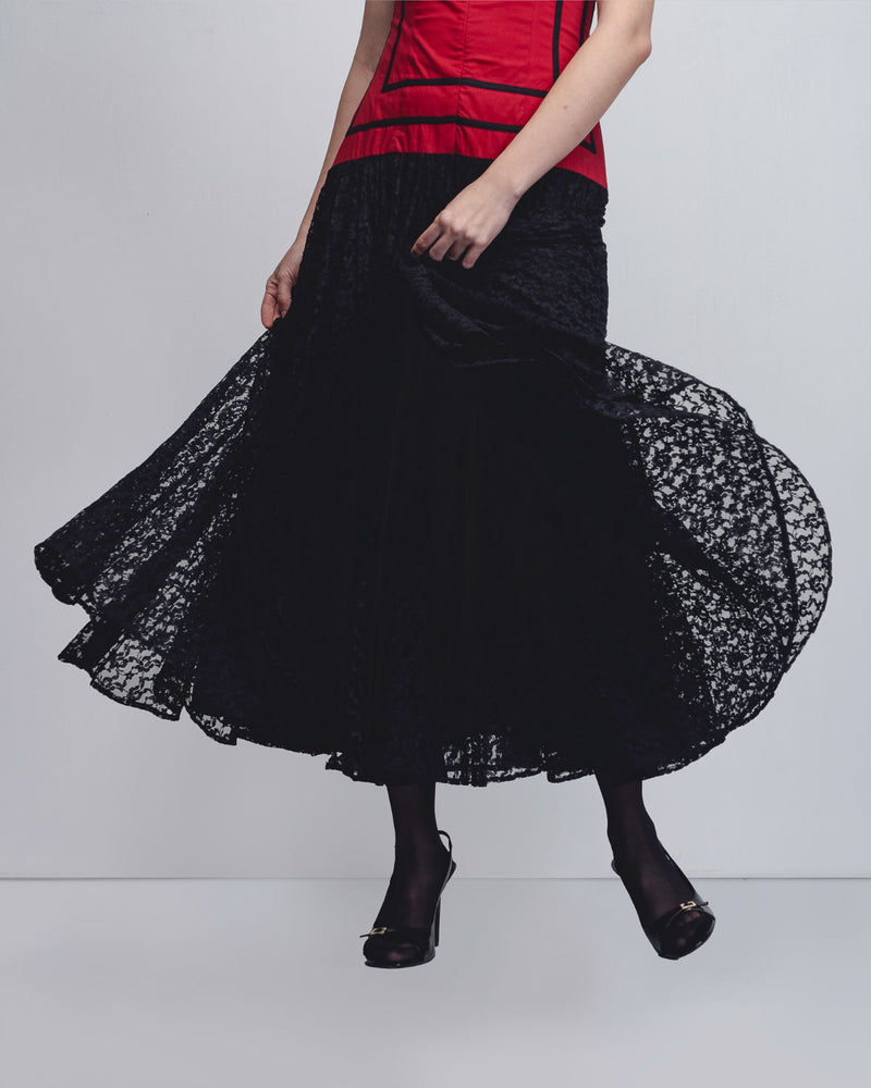 Blare Dress - Red + Black cotton Buy Blare Dress - Red + Black from C&W | Dresses for Women by Leh Studios in black color for women in Singapore