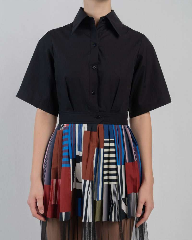 BLOC MOSAIC DRESS - Multicolour + Black dress by Leh Studios in multicolour for women in Singapore