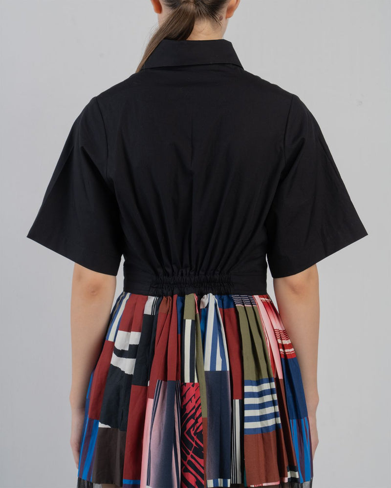 BLOC MOSAIC DRESS - Multicolour + Black dress by Leh Studios in multicolour for women in Singapore
