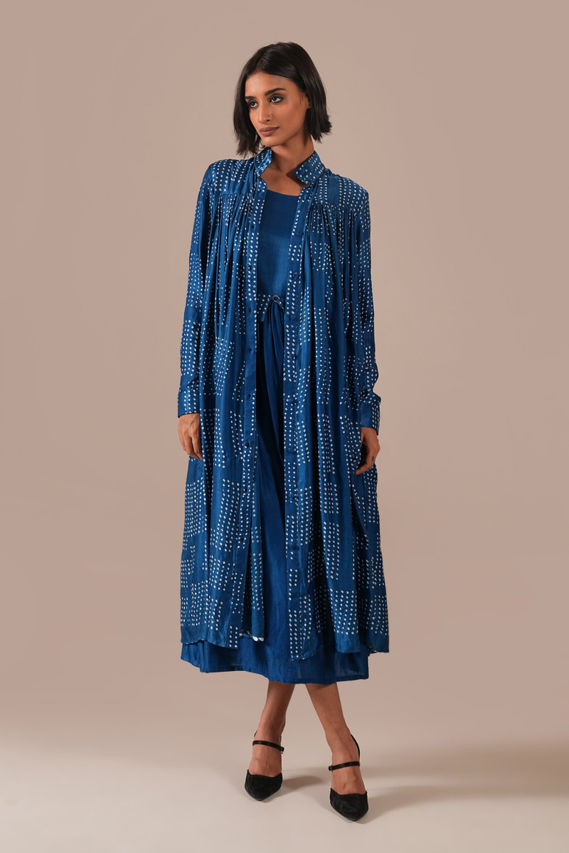 BLOOMING AURA SET silk Buy BLOOMING AURA SET from C&W | Co-Ord Sets for Women by Indigo Dreams in blue color for women in Singapore