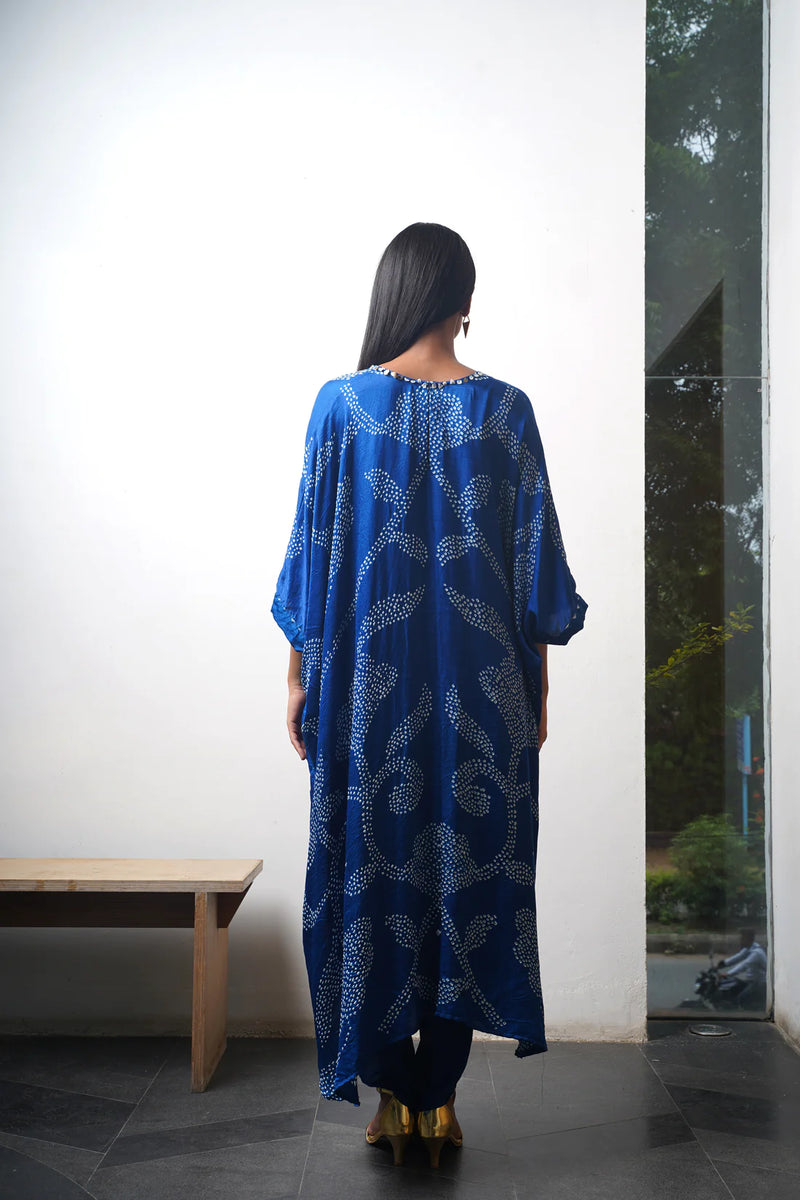 IKEBANA SET-blue silk by Dyelogue in blue color for women in Singapore