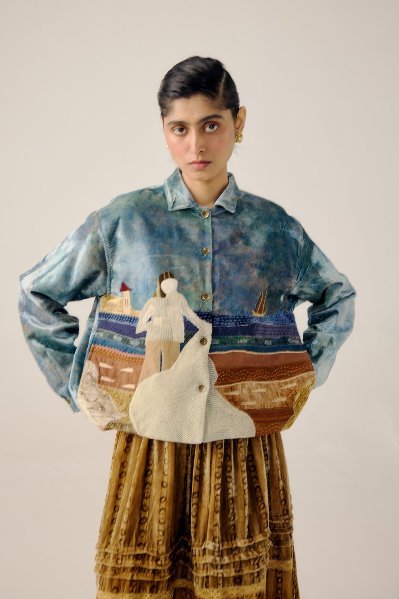 BOXY JACKET-Sea Shore Appl by CORD for women in Singapore