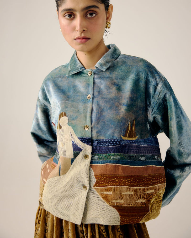 BOXY JACKET-Sea Shore Appl by CORD for women in Singapore