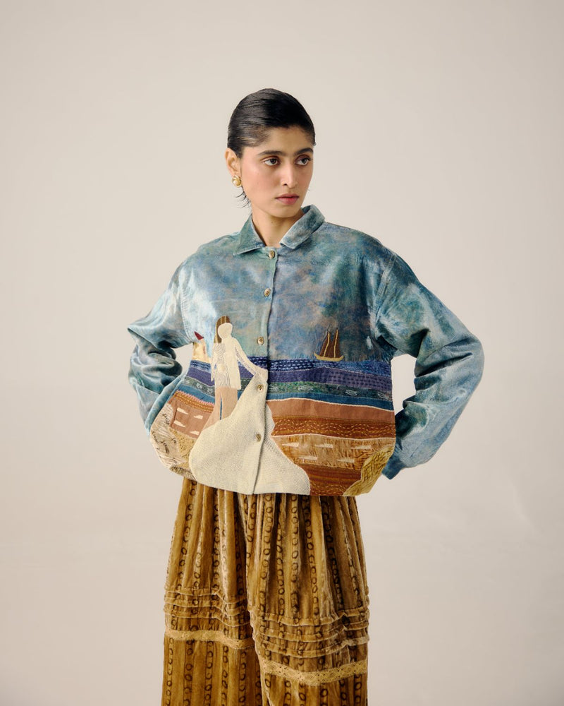 BOXY JACKET-Sea Shore Appl by CORD for women in Singapore