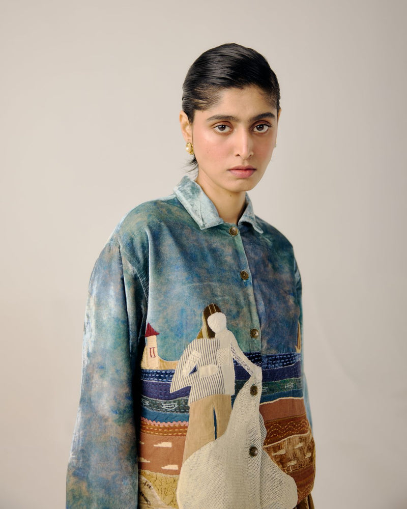 BOXY JACKET-Sea Shore Appl by CORD for women in Singapore