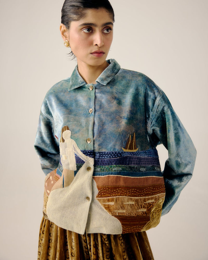 BOXY JACKET-Sea Shore Appl by CORD for women in Singapore
