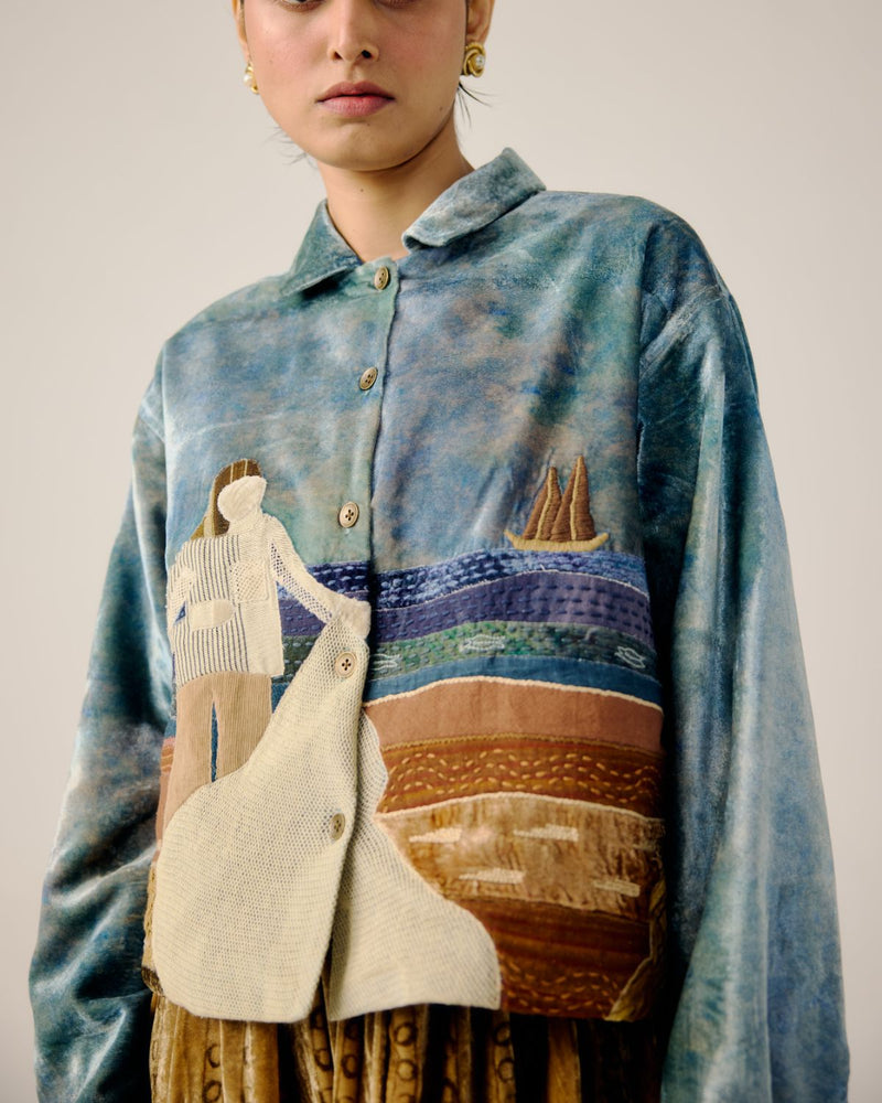 BOXY JACKET-Sea Shore Appl by CORD for women in Singapore