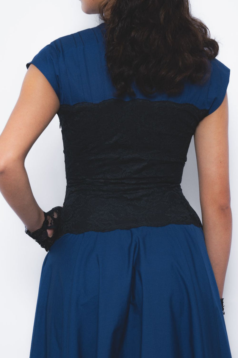 Baile Dress - Navy and Black cotton Buy Baile Dress - Navy and Black from C&W | Dresses for Women by Leh Studios in multi color for women in Singapore