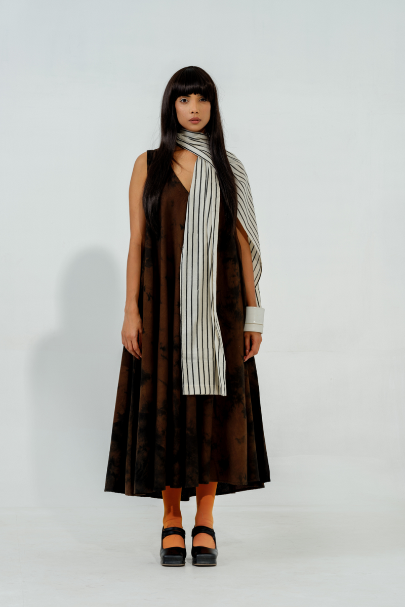 Bamboo Dress cotton matty dresses by Stoique in brown for women in Singapore