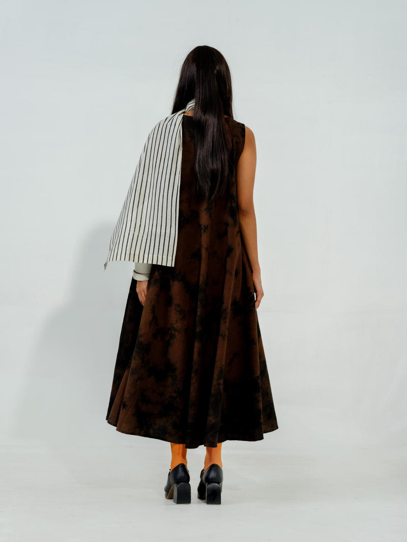 Bamboo Dress cotton matty dresses by Stoique in brown for women in Singapore
