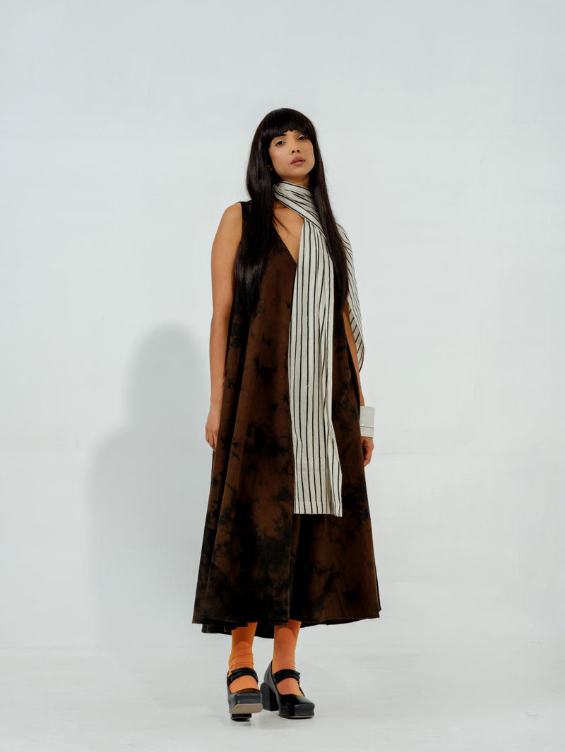 Bamboo Dress cotton matty dresses by Stoique in brown for women in Singapore