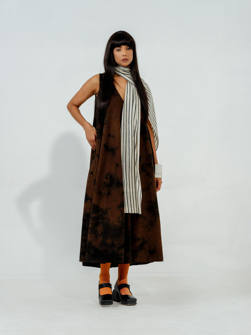 Bamboo Dress cotton matty dresses by Stoique in brown for women in Singapore