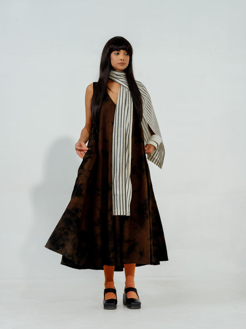 Bamboo Dress cotton matty dresses by Stoique in brown for women in Singapore