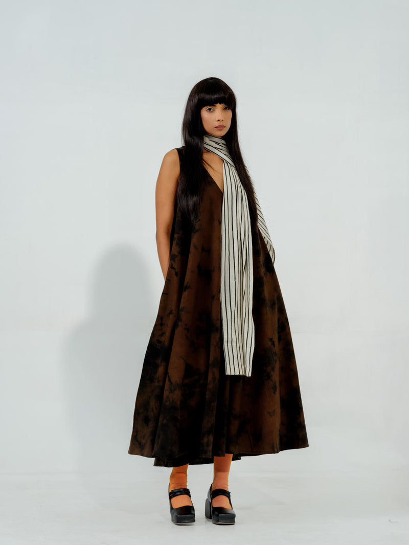 Bamboo Dress cotton matty dresses by Stoique in brown for women in Singapore