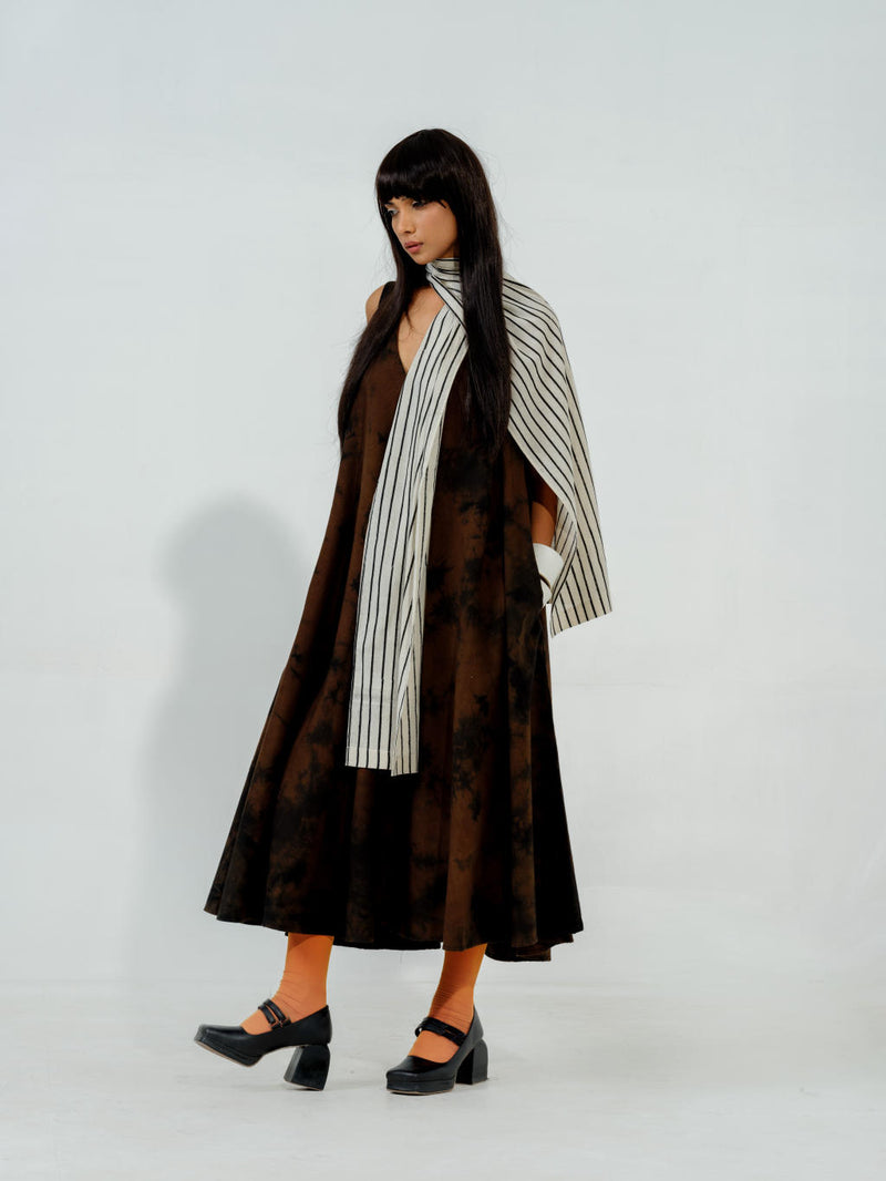 Bamboo Dress cotton matty dresses by Stoique in brown for women in Singapore