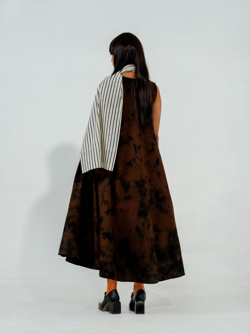 Bamboo Dress cotton matty dresses by Stoique in brown for women in Singapore