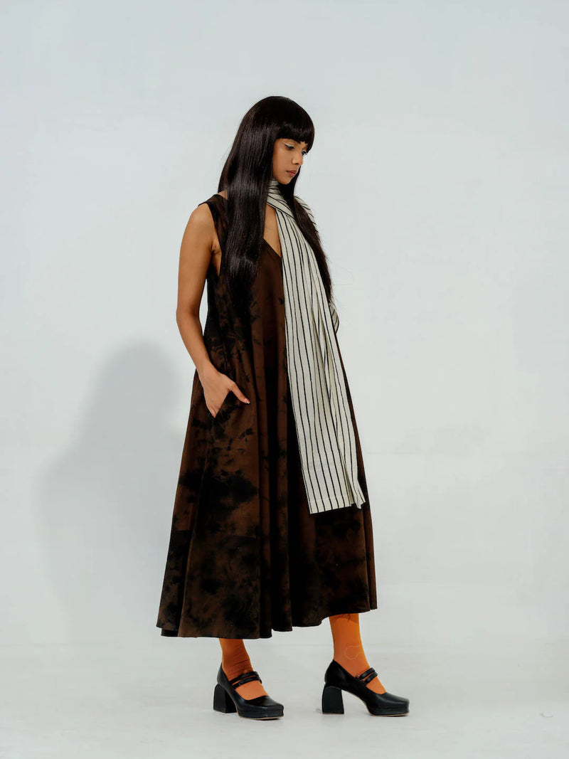 Bamboo Scarf cotton muslin scarf by Stoique in brown for women in Singapore