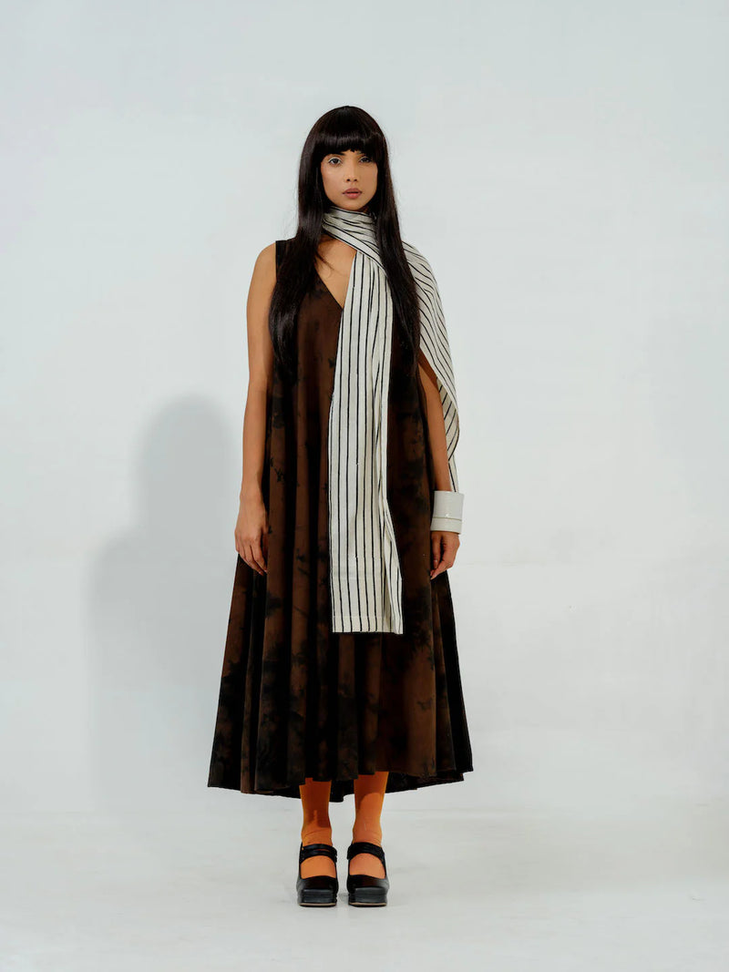 Bamboo Scarf cotton muslin scarf by Stoique in brown for women in Singapore