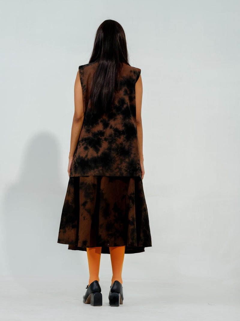 Bamboo skirt cotton matty skirts by Stoique in brown for women in Singapore