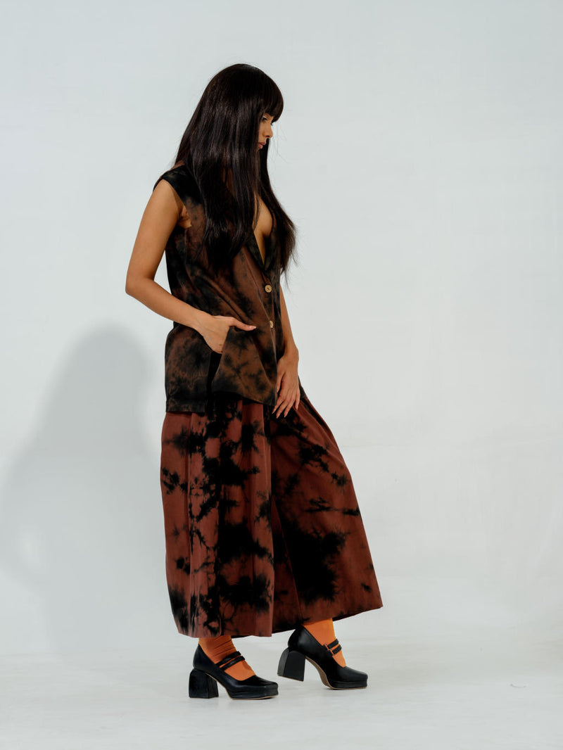 Bamboo skirt cotton matty skirts by Stoique in brown for women in Singapore