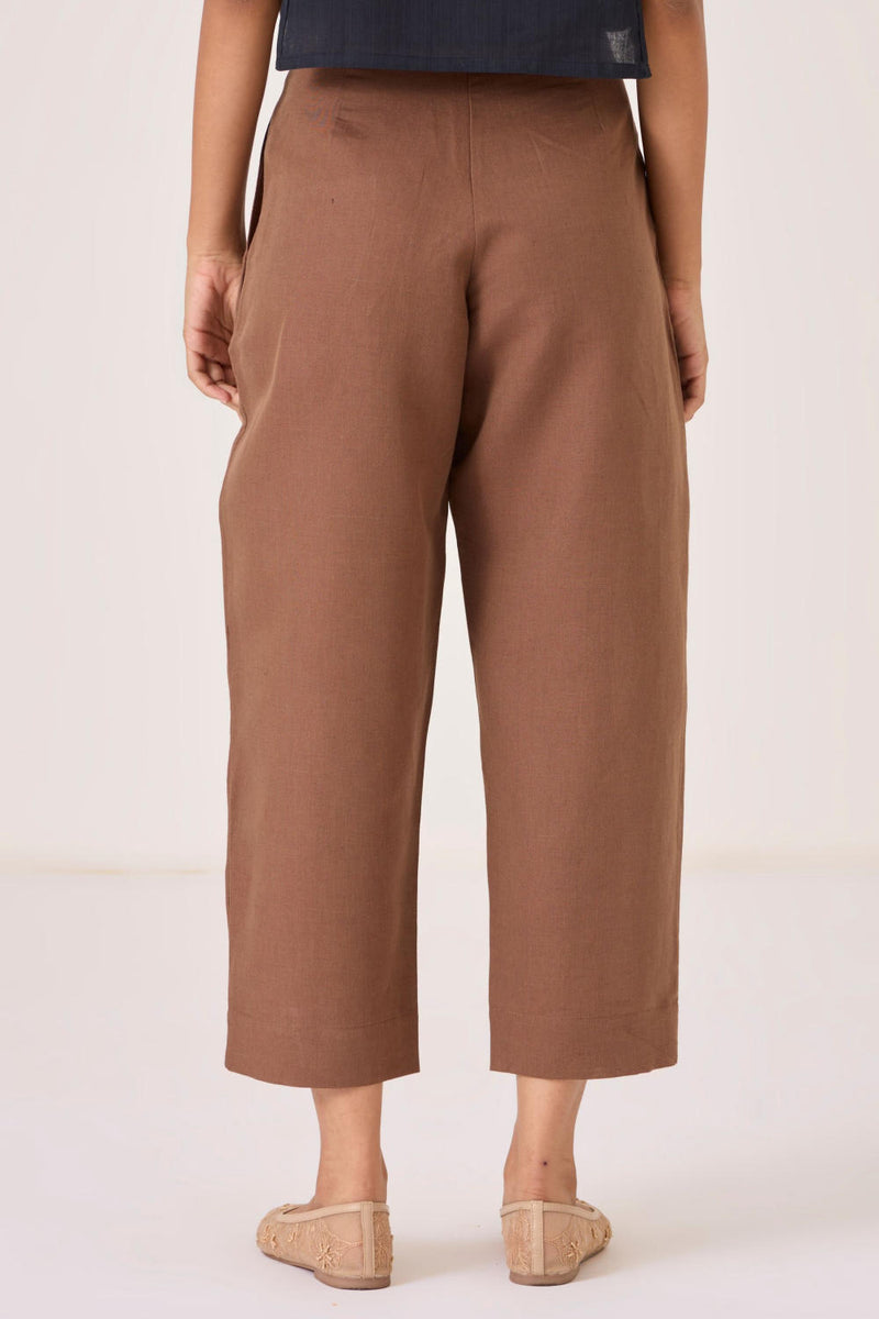 Bandra Brown Pants cotton by The Summer House in brown color for women in Singapore