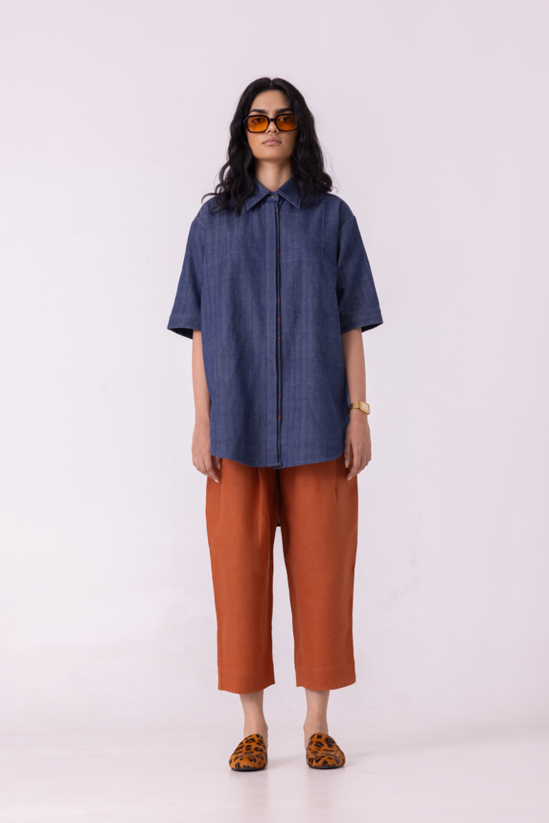 Bandra Rust Linen Pants all linen by The Summer House for women in Singapore