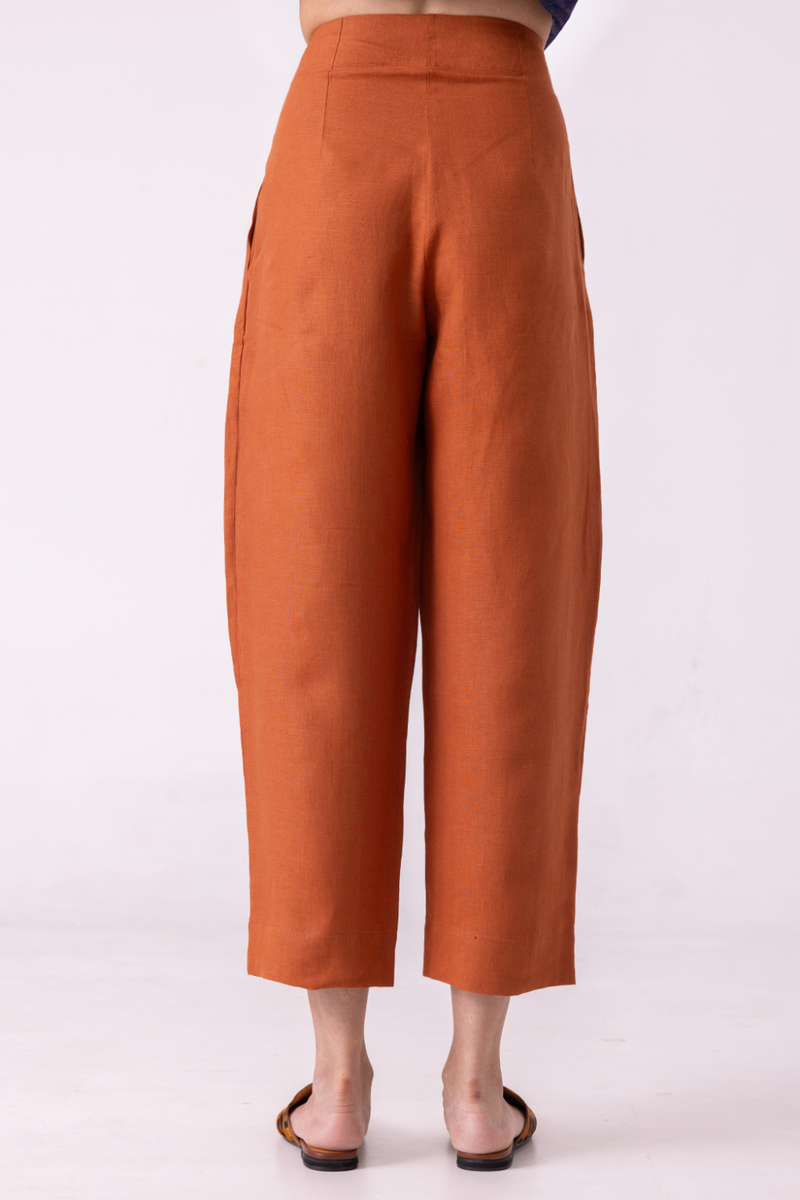 Bandra Rust Linen Pants all linen by The Summer House for women in Singapore
