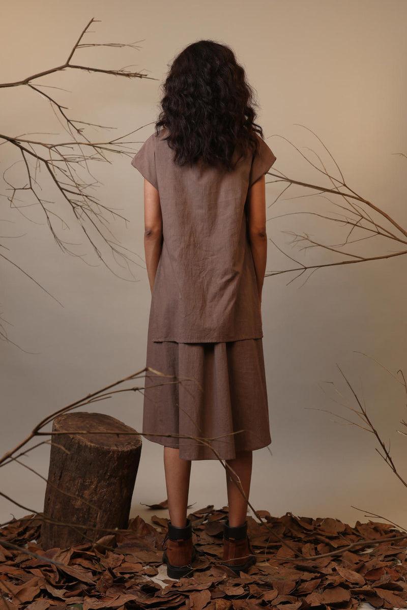 Beige CB Stara Dress 100% cotton by Mati in beige color for women in Singapore