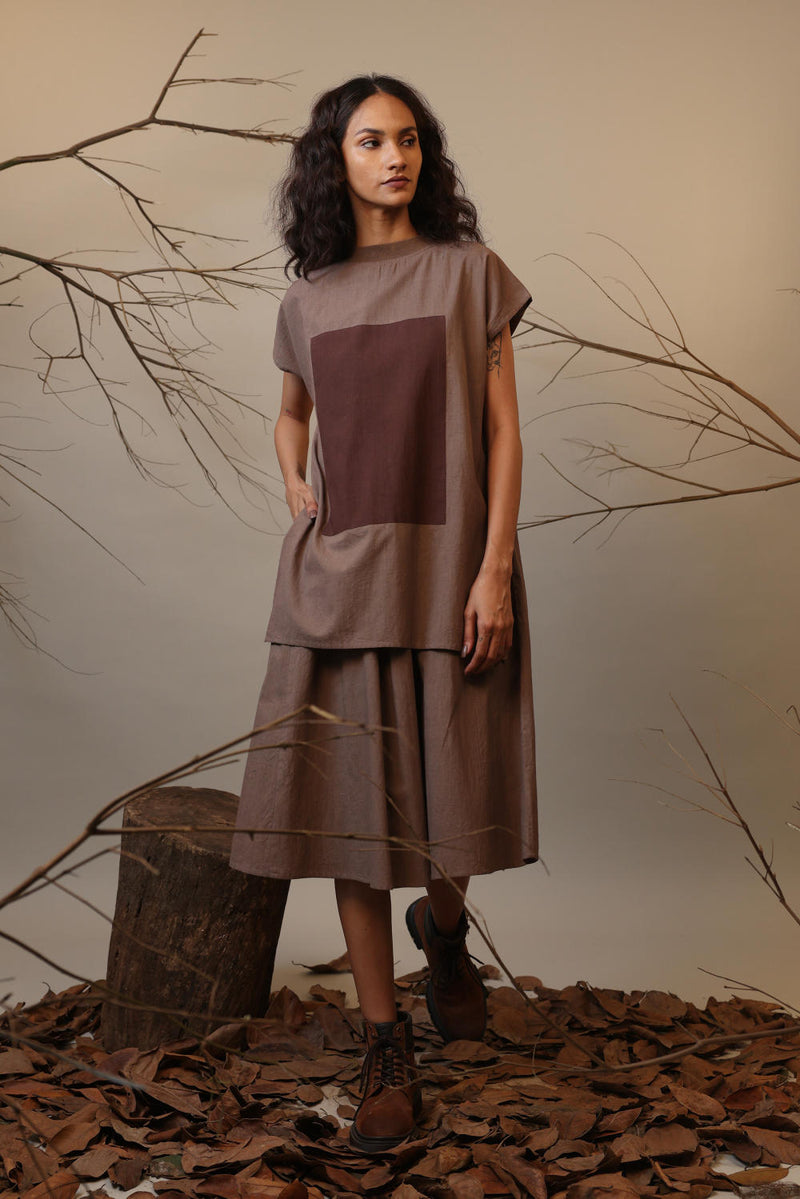 Beige CB Stara Dress 100% cotton by Mati in beige color for women in Singapore