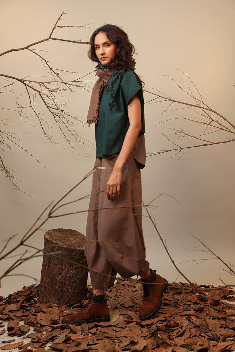 Beige Suga Pants 100% cotton by Mati in beige color for women in Singapore
