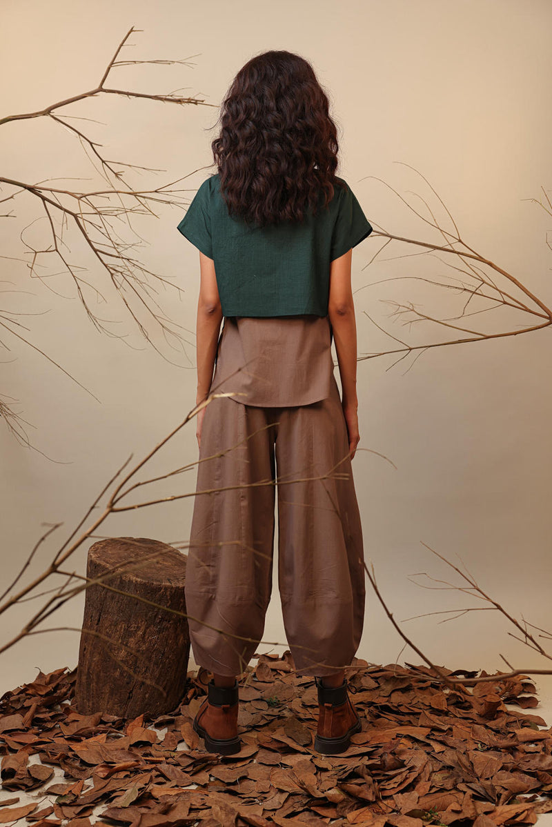 Beige Suga Pants 100% cotton by Mati in beige color for women in Singapore