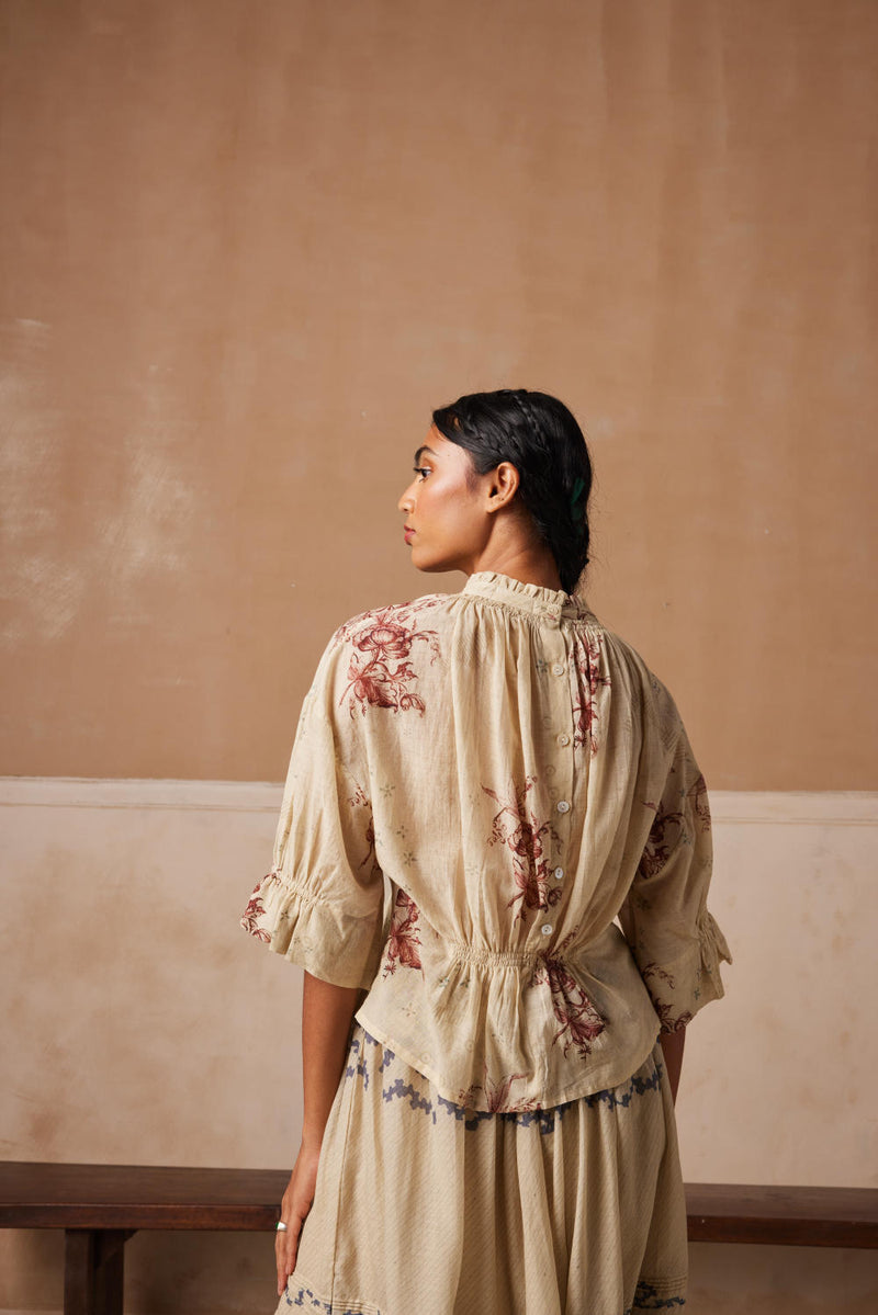 Bella Top-Peony print cotton by CORD for women in Singapore