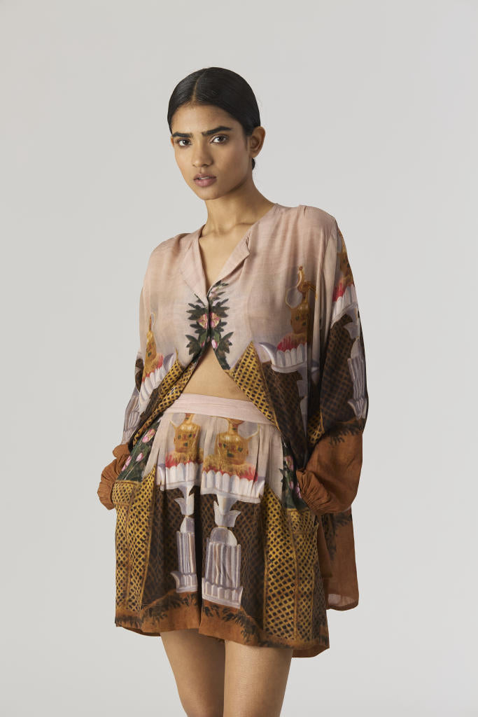 BELLONA CO-ORD by Yam in brown color for women in Singapore