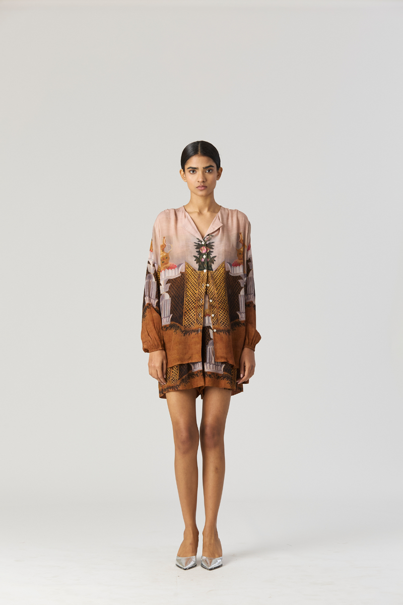 BELLONA CO-ORD by Yam in brown color for women in Singapore