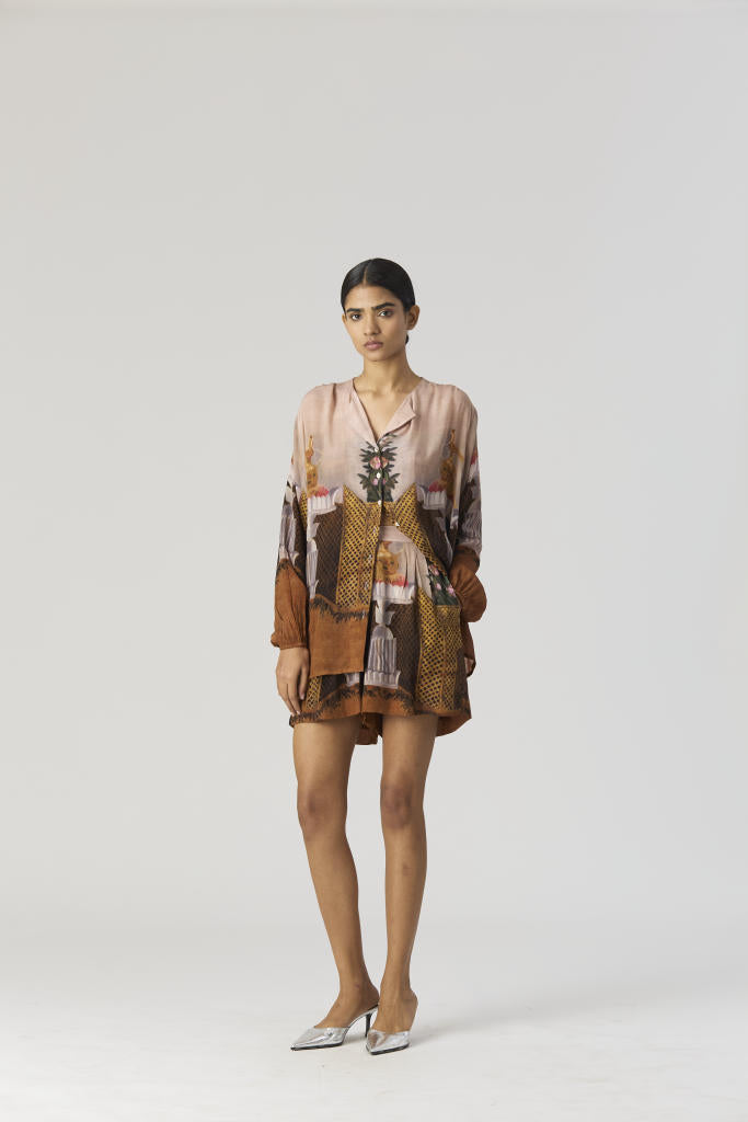 BELLONA CO-ORD by Yam in brown color for women in Singapore
