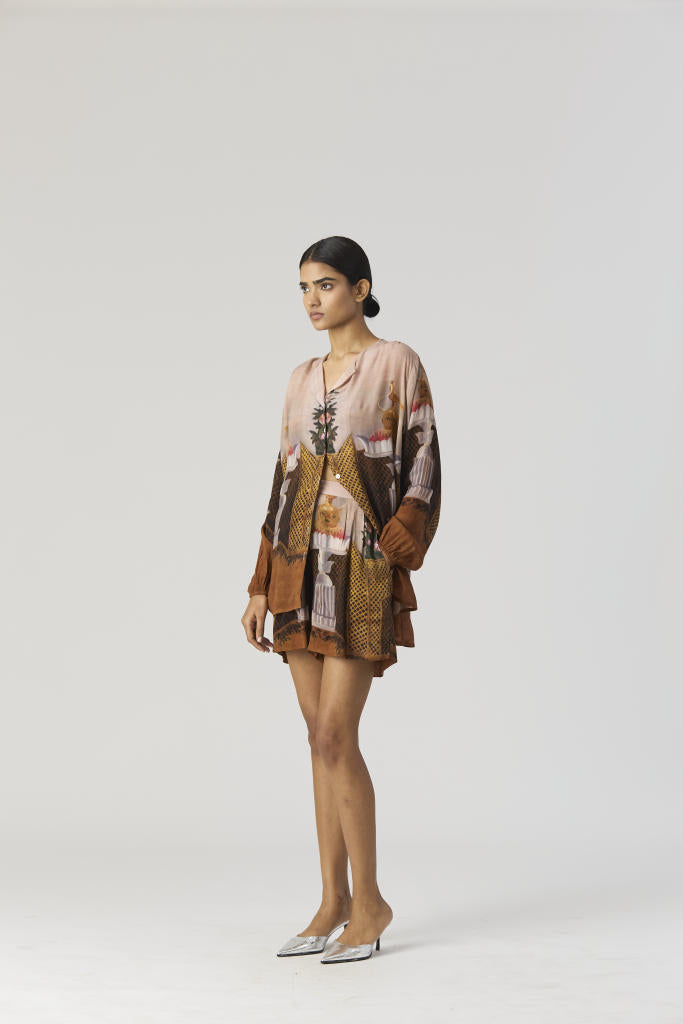 BELLONA CO-ORD by Yam in brown color for women in Singapore