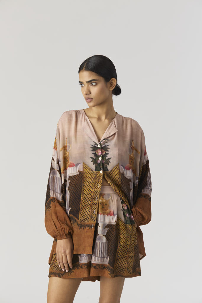 BELLONA CO-ORD by Yam in brown color for women in Singapore