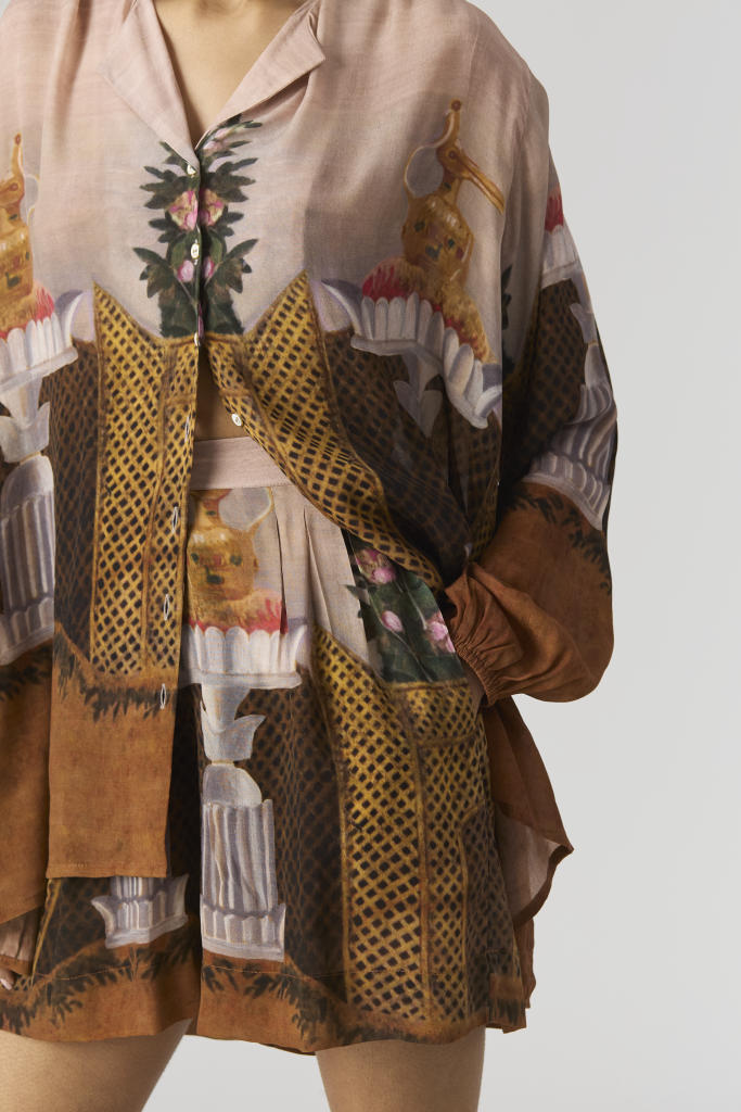 BELLONA CO-ORD by Yam in brown color for women in Singapore