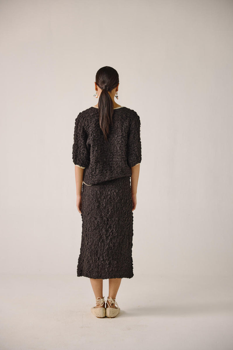 Bert Skirt-Black cotton by CORD for women in Singapore