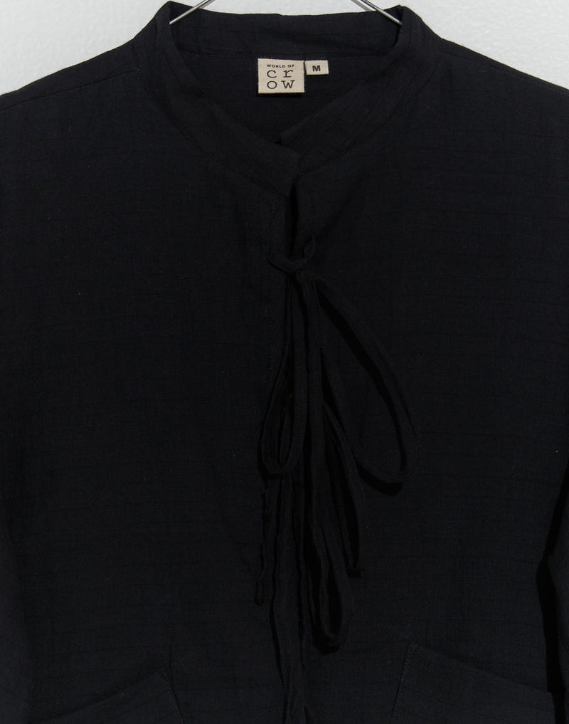 Black padded Jacket cotton by World of Crow in black color for women in Singapore