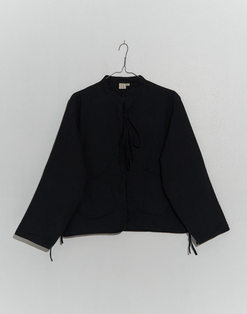 Black padded Jacket cotton by World of Crow in black color for women in Singapore